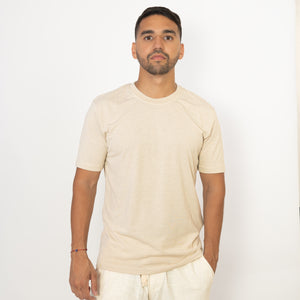 T-Shirt Beige Basique Rayé