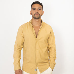 Chemise beige doré en lin